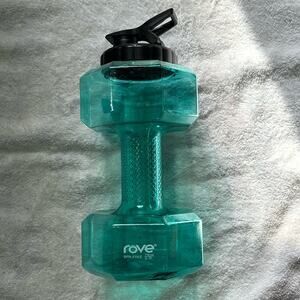 ROVE 72oz Water bottle teal translucent shaped like a barbell NWT BPA free